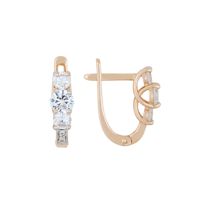 Серьги из золота 585 пробы c фианитами, Л 5103 6323 за 18160