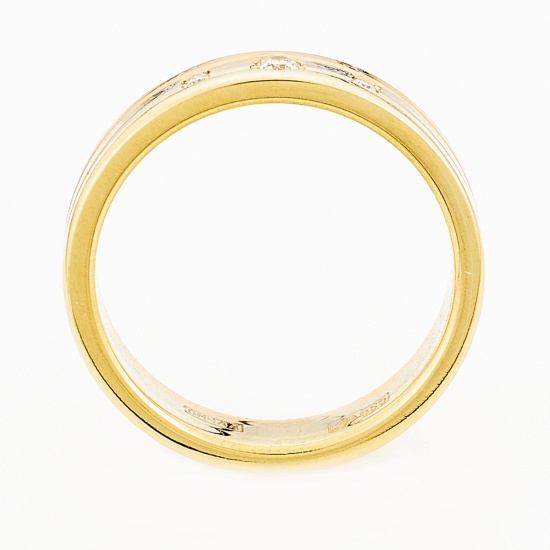 Кольцо из комбинированного золота 585 пробы c 3 бриллиантами, Л36059578 за 17940