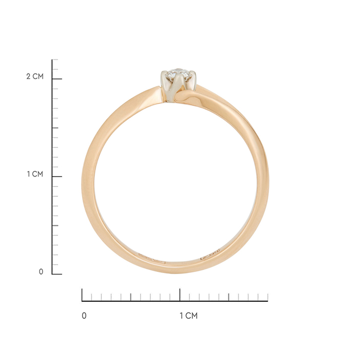 Кольцо из золота 585 пробы c бриллиантом, Л 6400 1834 за 26800