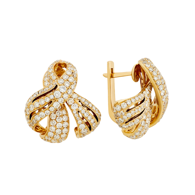 Серьги из золота 750 пробы с бриллиантами, Ц О007 3718 за 250000