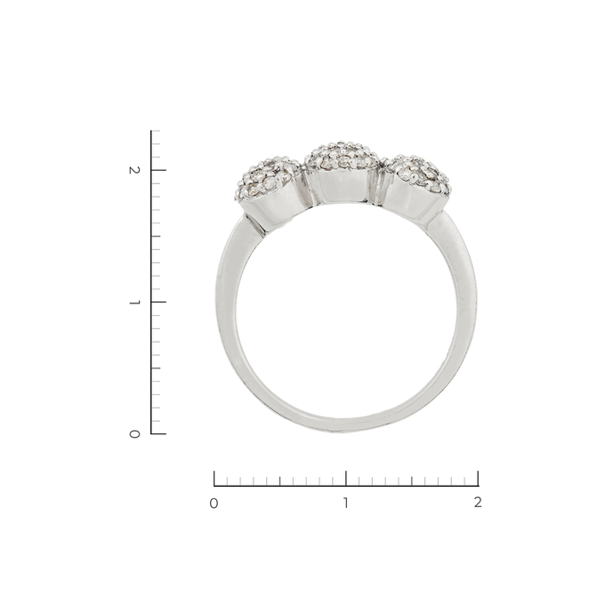 Кольцо из белого золота 585 пробы c 57 бриллиантами, Л 2809 3785 за 26000