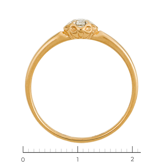 Кольцо из комбинированного золота 585 пробы c 1 бриллиантом, Л06158834 за 8940