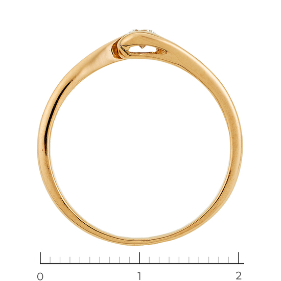 Кольцо из красного золота 585 пробы c 1 бриллиантом, Л06158302 за 7560
