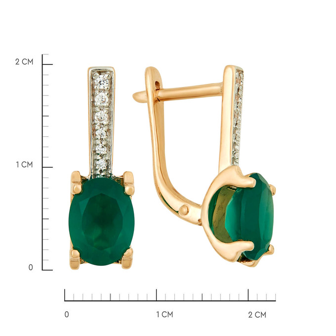 Серьги из золота 585 пробы c топазами и фианитами, Ц О007 3074 за 46400
