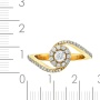 Кольцо из желтого золота 750 пробы c 1 бриллиантом и фианитами 092035 фото 4