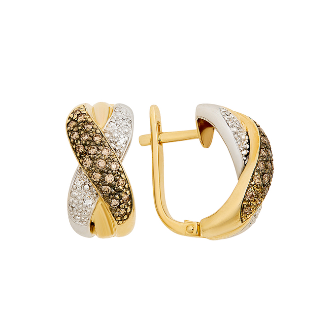 Серьги из золота 585 пробы c бриллиантами, Ц О007 0784 за 100800