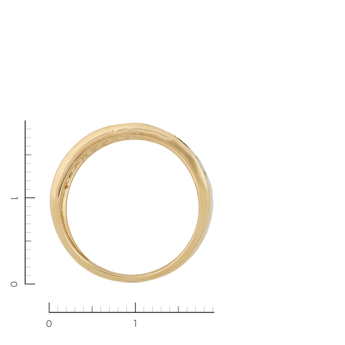 Кольцо из желтого золота 585 пробы c 52 бриллиантами