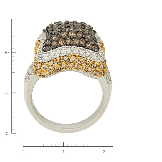 Кольцо из белого золота 750 пробы c 197 бриллиантами, Л09105728 за 177520