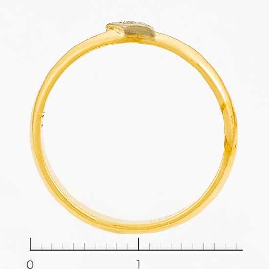Кольцо из комбинированного золота 750 пробы c 1 бриллиантом, Л45066628 за 12900