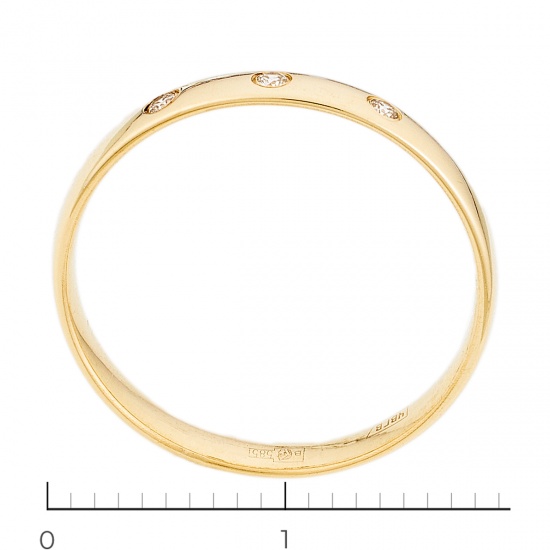 Кольцо из желтого золота 585 пробы c 3 бриллиантами, Л76008107 за 6360