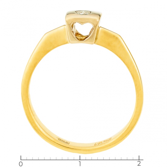 Кольцо из комбинированного золота 750 пробы c 1 бриллиантом, Л73015463 за 21825