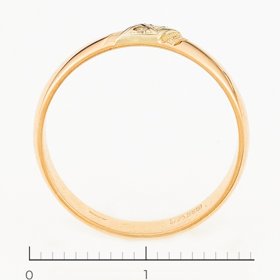 Кольцо из комбинированного золота 585 пробы c 2 бриллиантами, Л25073512 за 11340