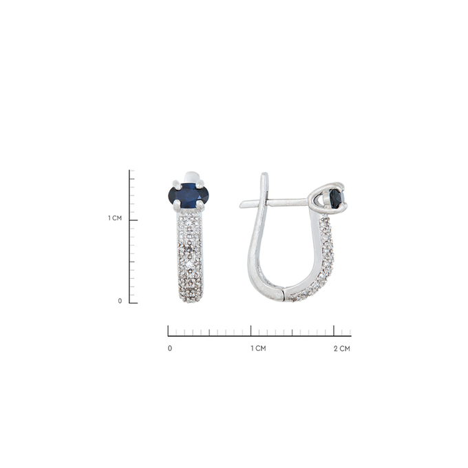 Серьги из золота 585 пробы c сапфирами и бриллиантами, Л 1115 9572 за 43600