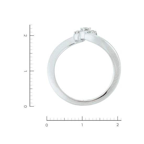 Кольцо из белого золота 750 пробы c 3 бриллиантами, Л18112274 за 20230