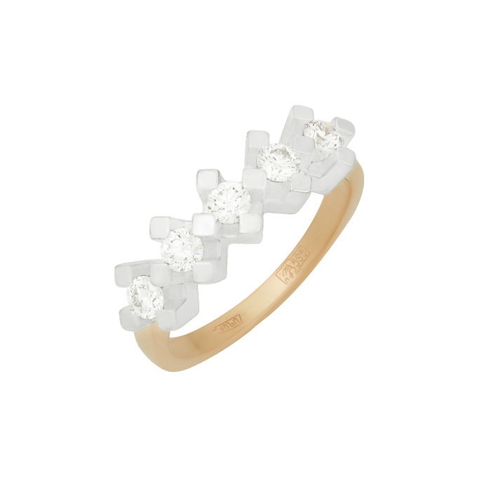 Кольцо из золота 585 пробы c бриллиантами