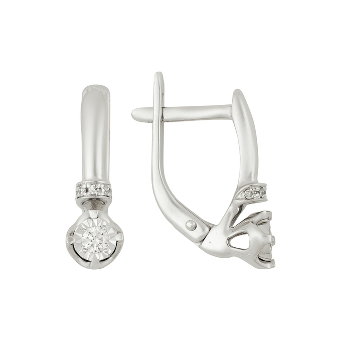 Серьги из золота 585 пробы c бриллиантами