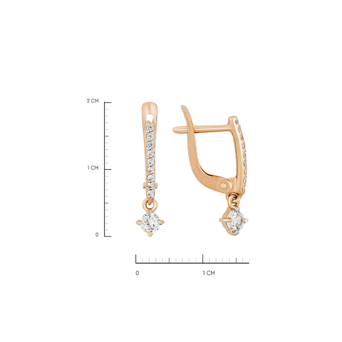 Серьги из золота 585 пробы c фианитами, Л 4507 8705 за 11040