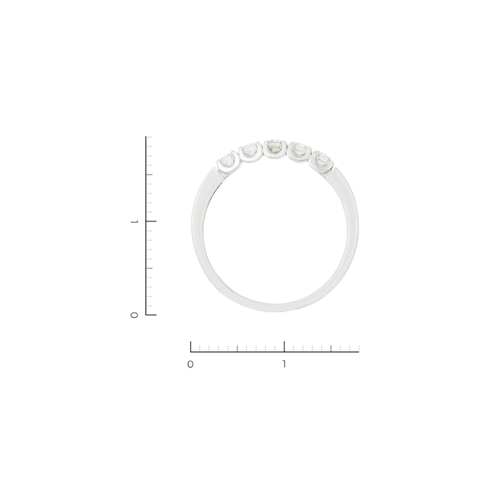 Кольцо из золота 585 пробы c 5 бриллиантами, Л 0616 2365 за 19120