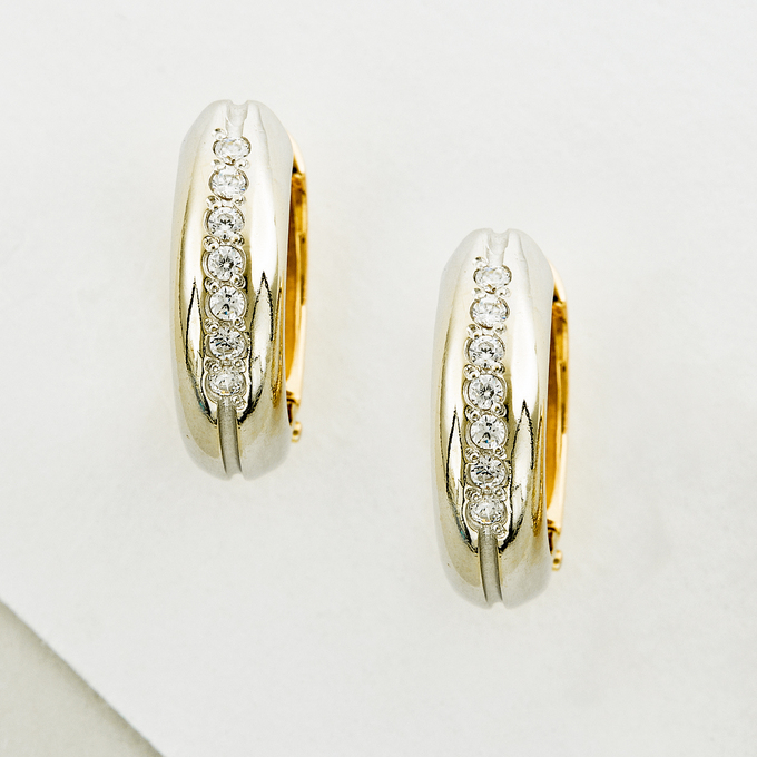 Серьги из золота 585 пробы c фианитами