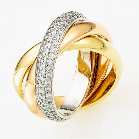 Кольцо из комбинированного золота 750 пробы c 102 бриллиантами