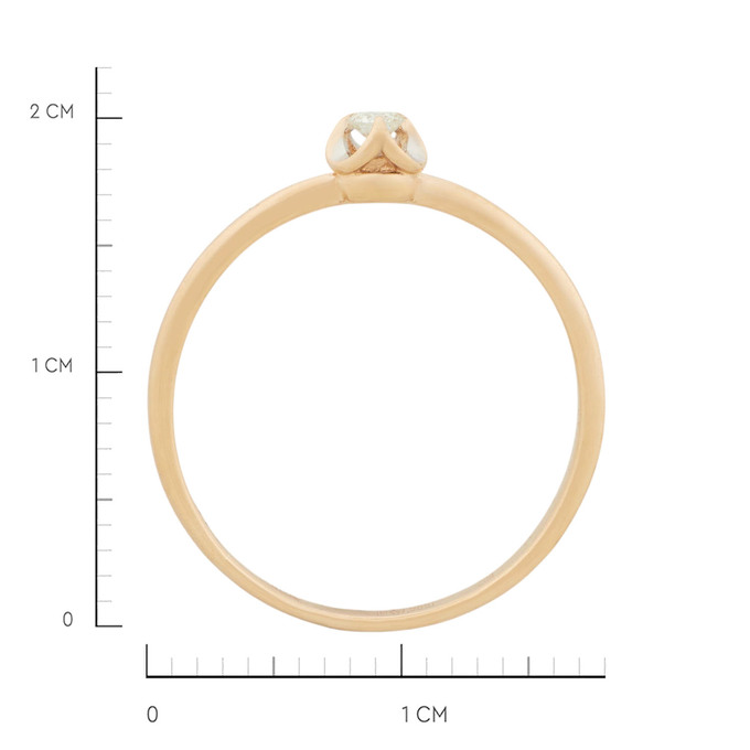 Кольцо из золота 585 пробы c бриллиантом, Л 2812 3354 за 14700