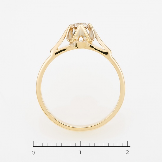 Кольцо из желтого золота 750 пробы c 1 бриллиантом, Л58031947 за 59750