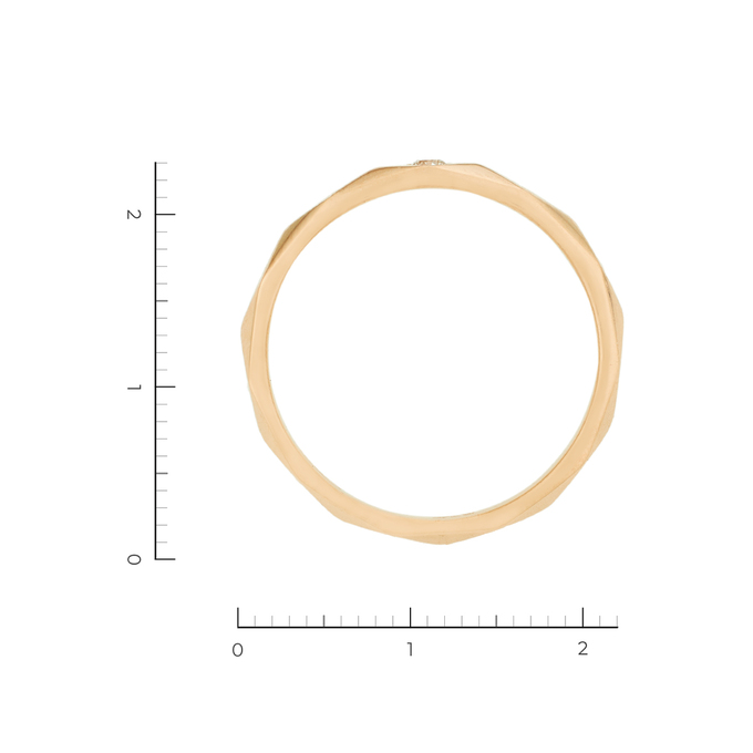 Кольцо обручальное из красного золота 585 пробы c 1 бриллиантом