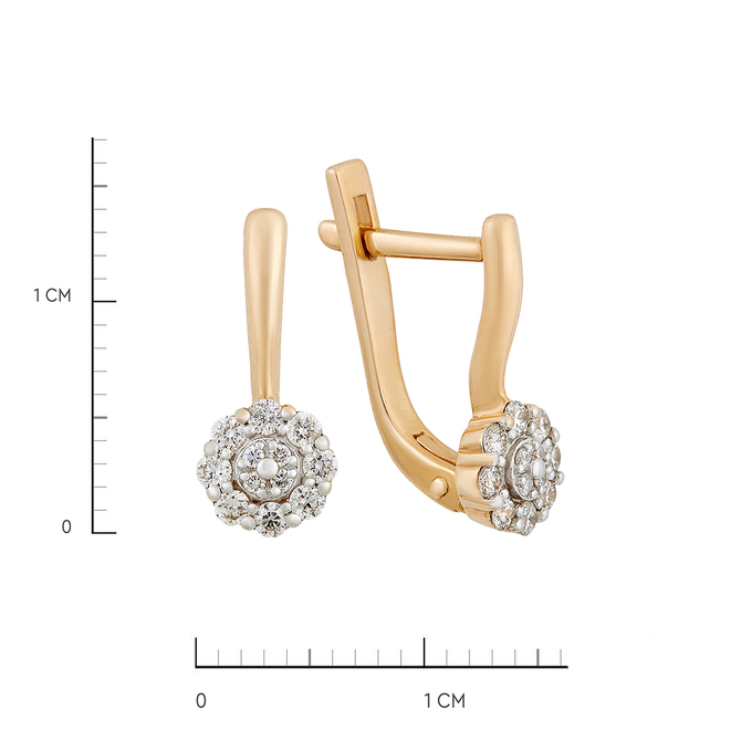 Серьги из золота 585 пробы c бриллиантами, Л 7102 3236 за 36800