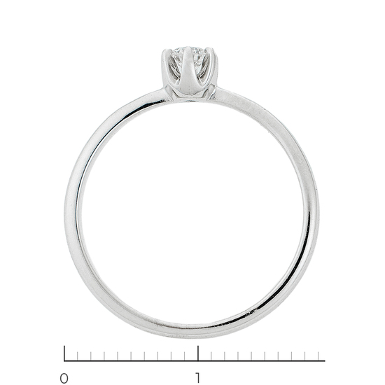 Кольцо из белого золота 585 пробы c 1 бриллиантом, Л32083968 за 14100