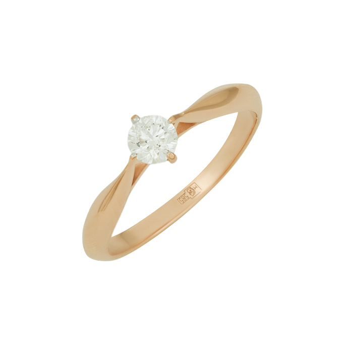 Кольцо из золота 585 пробы c бриллиантом