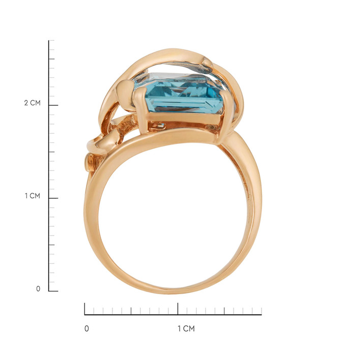 Кольцо из золота 585 пробы c топазом, Л 3506 8919 за 57900