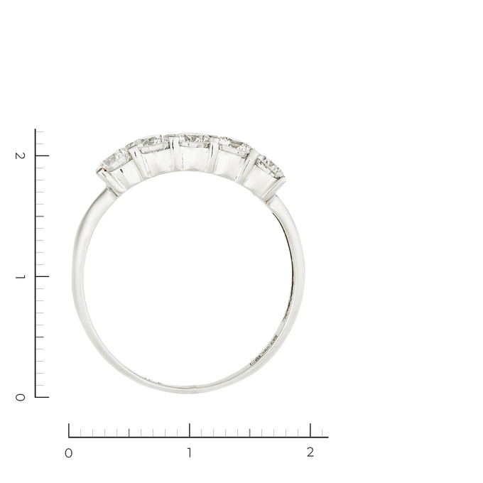 Кольцо из белого золота 585 пробы c 5 бриллиантами, Л 2010 1819 за 149900
