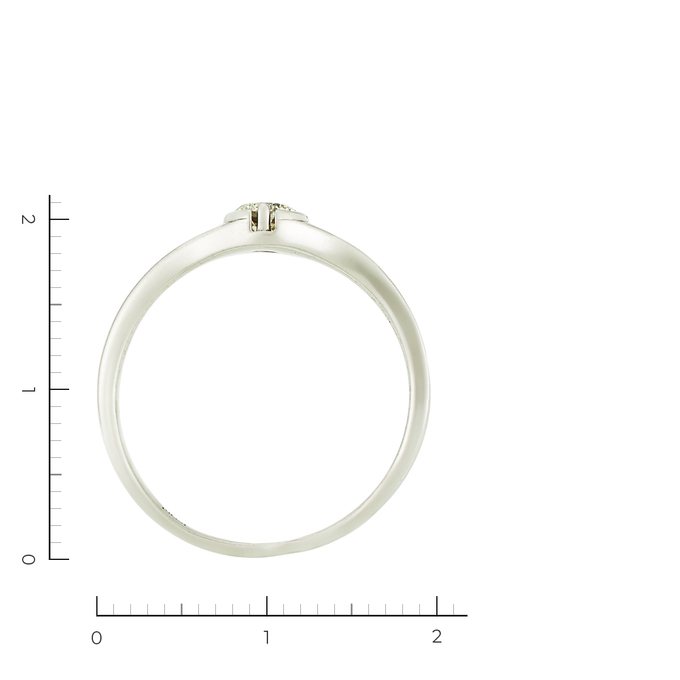 Кольцо из белого золота 585 пробы c 1 бриллиантом