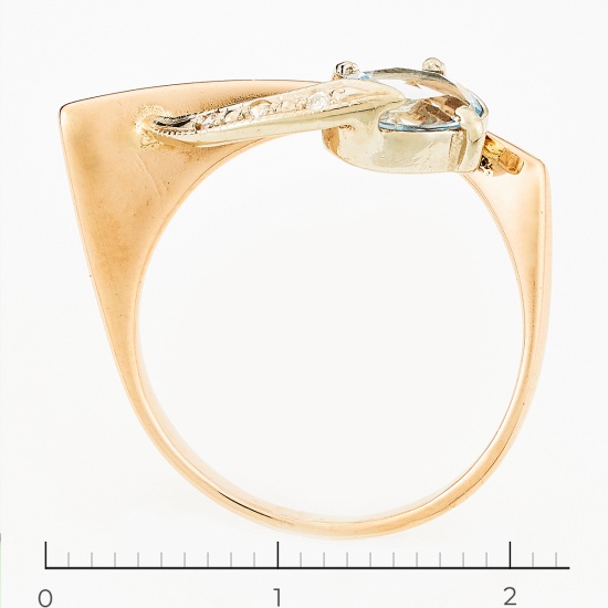 Кольцо из комбинированного золота 585 пробы c фианитами и 1 топазом, Л06156641 за 14950