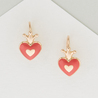 Серьги из красного золота 585 пробы c эмалями