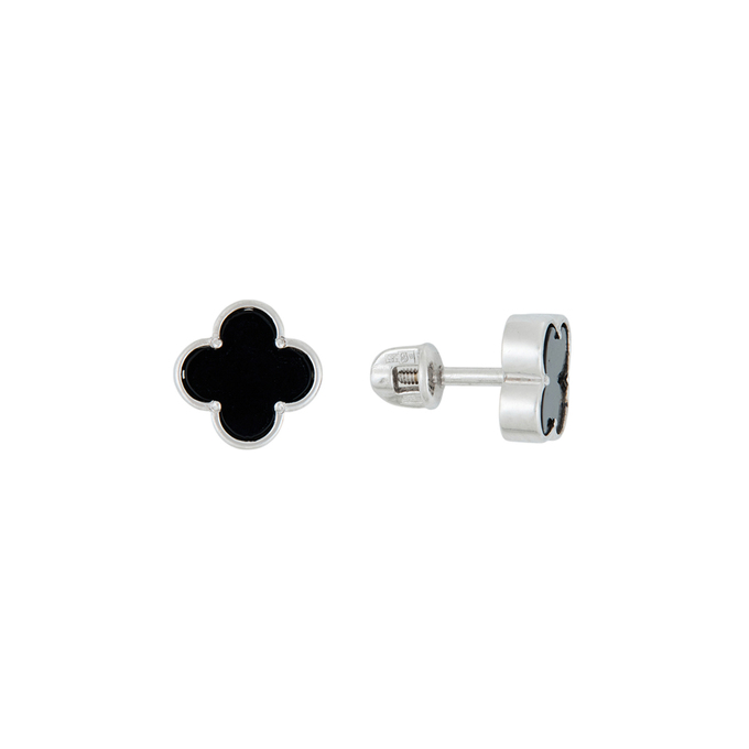 Серьги из золота 585 пробы c ониксами, Л 2414 3891 за 26500