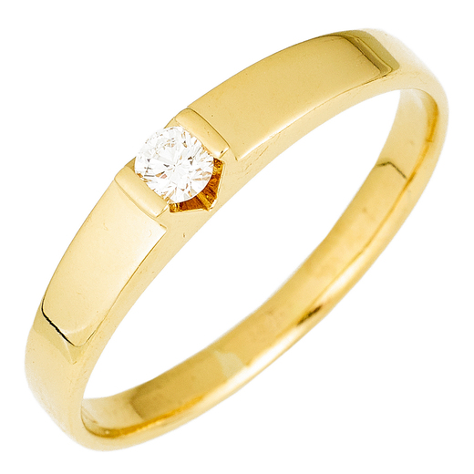 Кольцо из желтого золота 750 пробы c 1 бриллиантом Л05141232 фото 1
