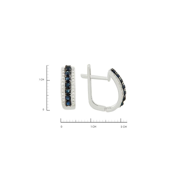 Серьги из золота 585 пробы c сапфирами и бриллиантами, Л 7502 8584 за 34000