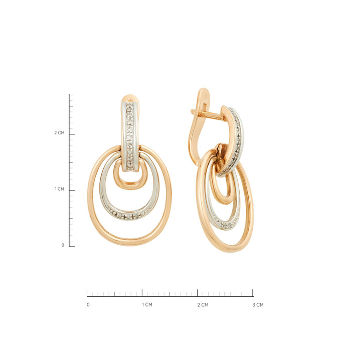 Серьги из золота 585 пробы с бриллиантами, Л 3909 9441 за 57000