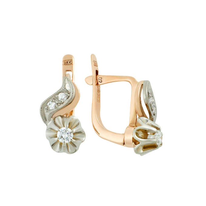 Серьги из золота 583 пробы c бриллиантами, Л 0514 4728 за 69920