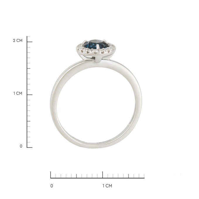 Кольцо из золота 585 пробы c топазом Лондон и бриллиантами