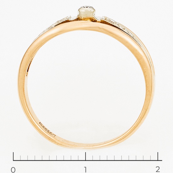 Кольцо из комбинированного золота 585 пробы c 7 бриллиантами, Л22108023 за 15900
