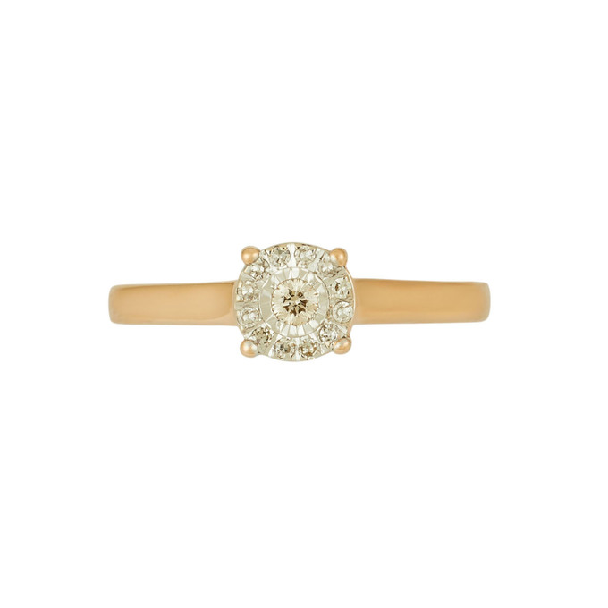 Кольцо из золота 585 пробы c бриллиантами