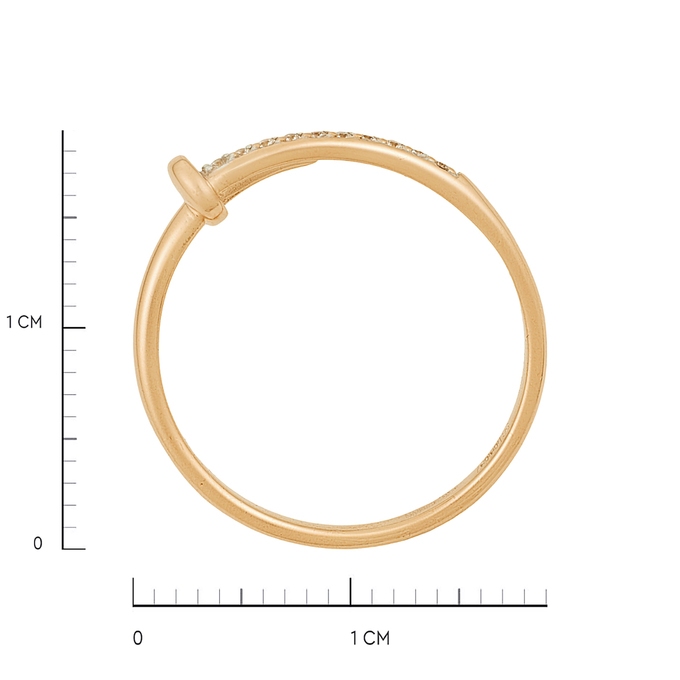 Кольцо из золота 585 пробы c фианитами