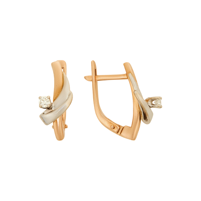 Серьги из золота 585 пробы c бриллиантами, Ц О007 1129 за 46400