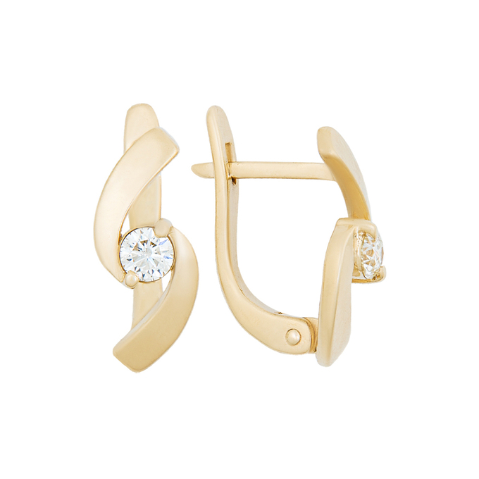 Серьги из золота 585 пробы c бриллиантами