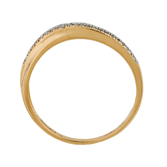 Кольцо из комбинированного золота 585 пробы c 54 бриллиантами, Л33088750 за 9250