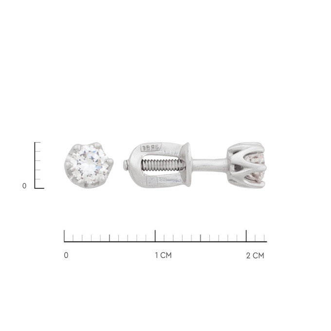 Серьги из золота 585 пробы с бриллиантами, Ц О007 4873 за 45000