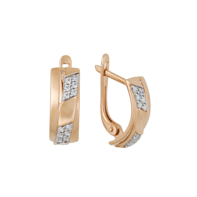 Серьги из золота 585 пробы c фианитами, Л 4306 4193 за 21040