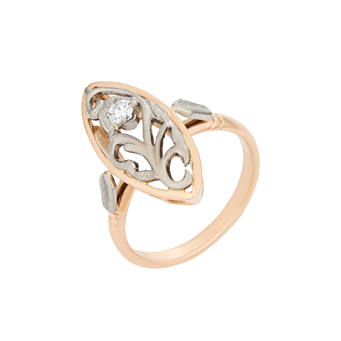 Кольцо из золота 583 пробы c бриллиантом, Л 2811 5350 за 58000